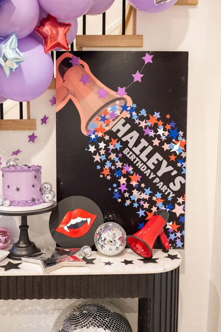 Purple Glitter Star Garland - The Disco Edit