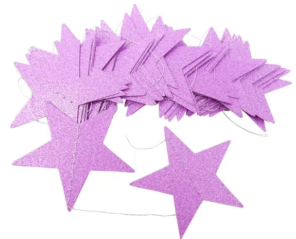 Purple Glitter Star Garland - The Disco Edit
