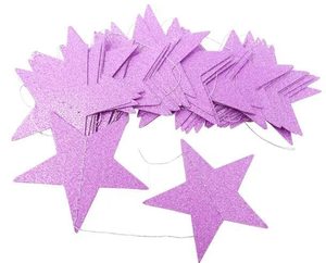 Purple Glitter Star Garland - The Disco Edit