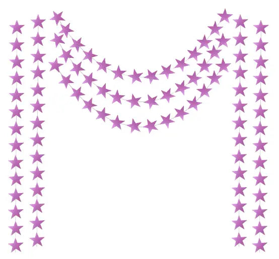 Purple Glitter Star Garland - The Disco Edit