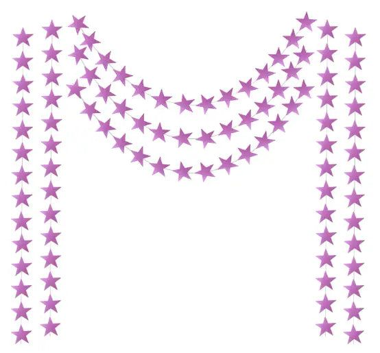 Purple Glitter Star Garland - The Disco Edit