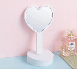 Custom Heart Handheld white Mirror party favor or party activity idea for kids, tweens, or teens.