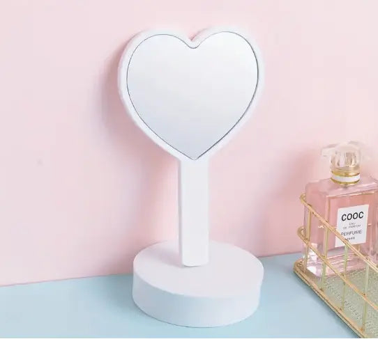 Custom Heart Handheld white Mirror party favor or party activity idea for kids, tweens, or teens.