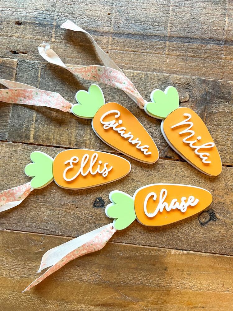 Personalized Carrot Easter Basket Tag - The Disco Edit