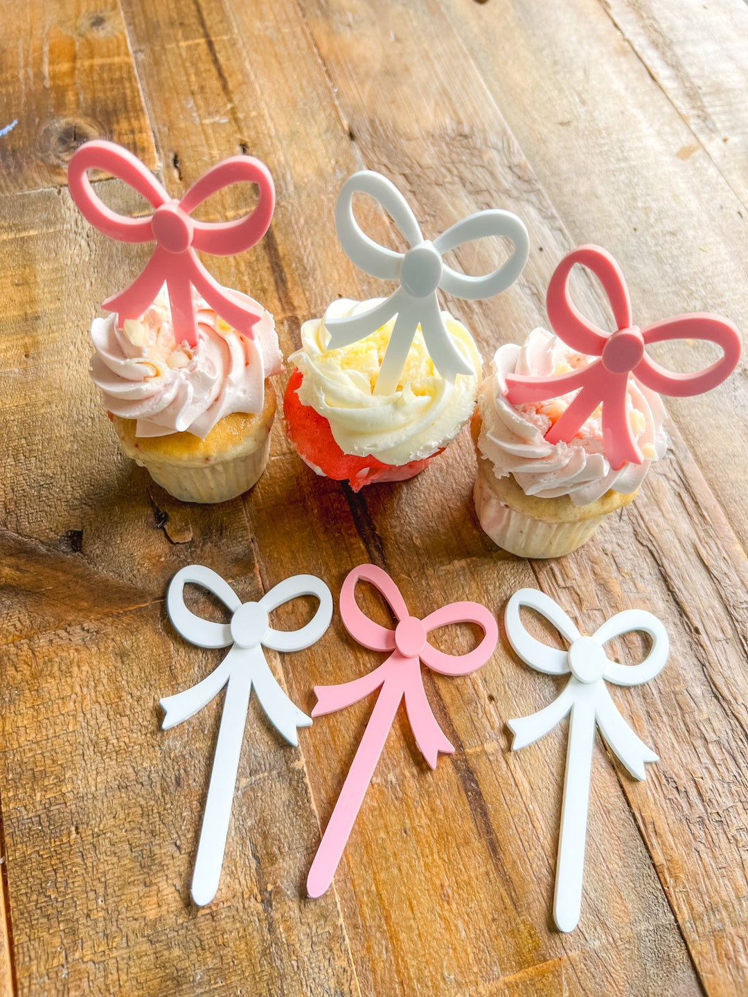 Coquette Bow Cupcake Toppers - The Disco Edit