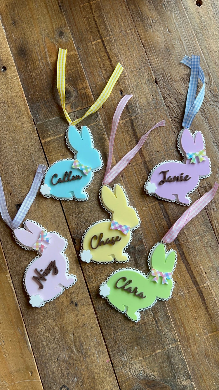 Coquette Bunny Easter Basket Tag - The Disco Edit