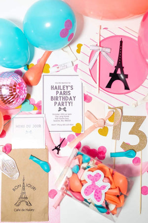 Eiffel Tower Customized Place Setting - The Disco Edit Parisian birthday party baby shower patisserie theme