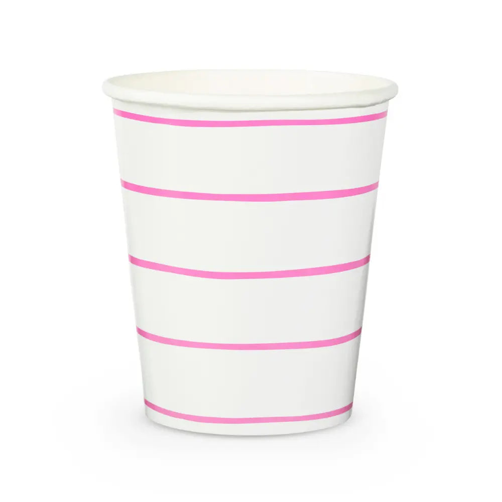 Frenchie Striped Cerise Cups - The Disco Edit