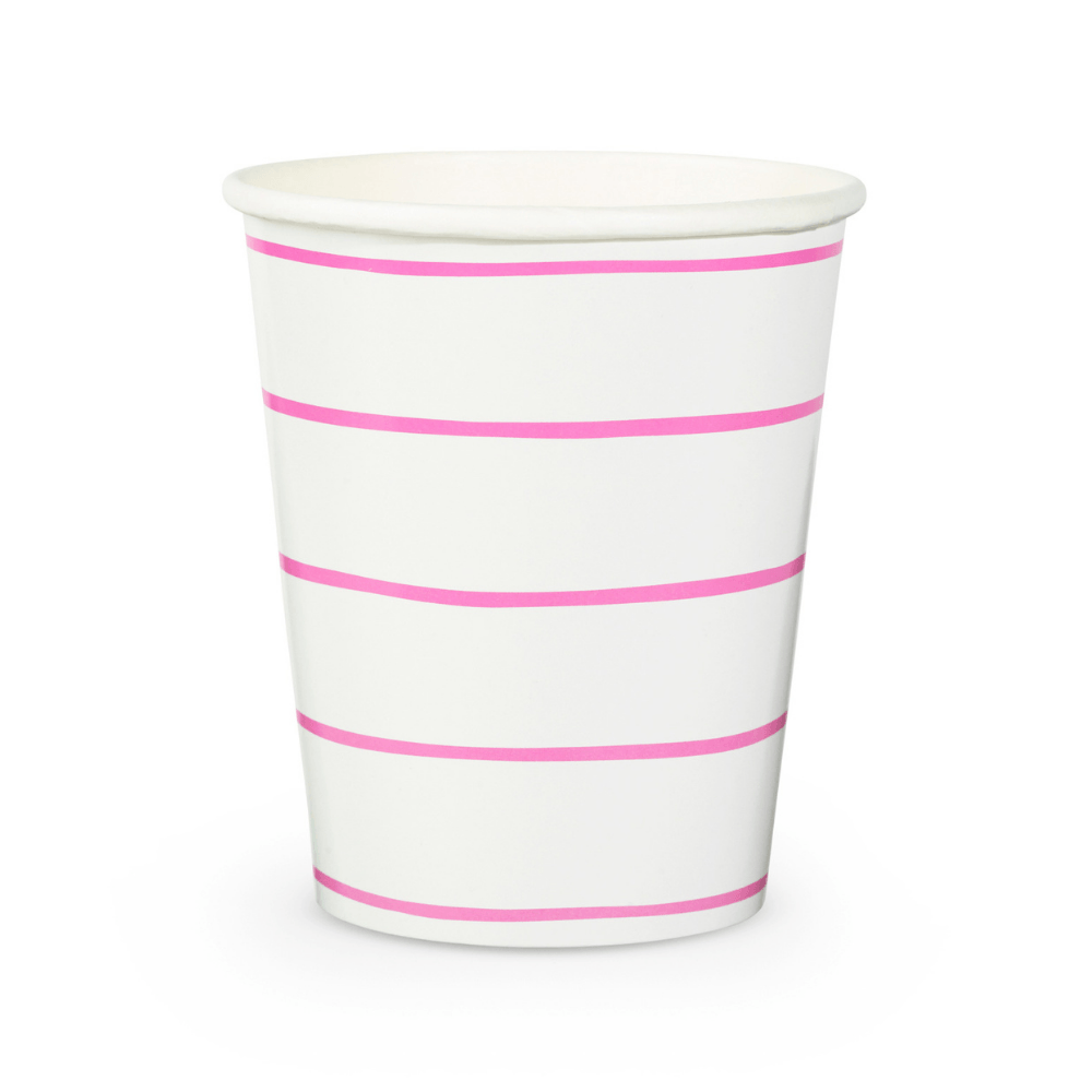 Frenchie Striped Cerise Cups - The Disco Edit