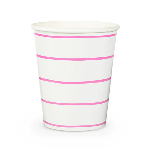 Frenchie Striped Cerise Cups - The Disco Edit