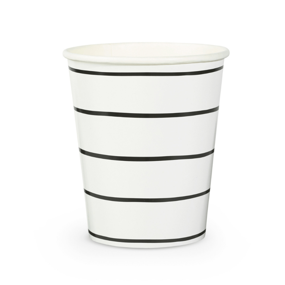 Frenchie Striped Ink 9 oz Cups - 8 Pk. - The Disco Edit