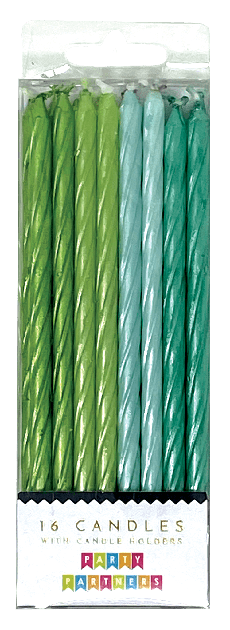 Green & Teal Pearl Spiral Candle Set - The Disco Edit