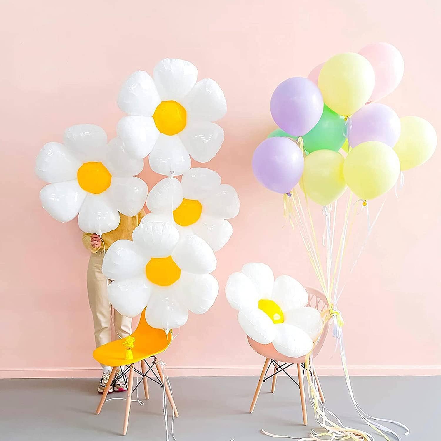 Groovy Daisy Flower Foil Balloon - The Disco Edit