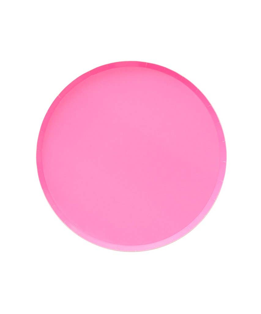 Hot Pink Small Low Rim Plates - The Disco Edit