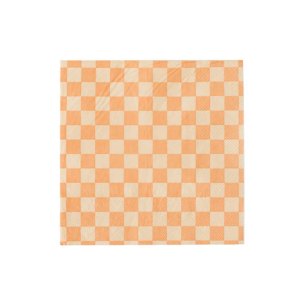 Jollity & Co. + Daydream Society - Check It! Peaches N’ Cream Cocktail Napkins - 20 Pk. - The Disco Edit