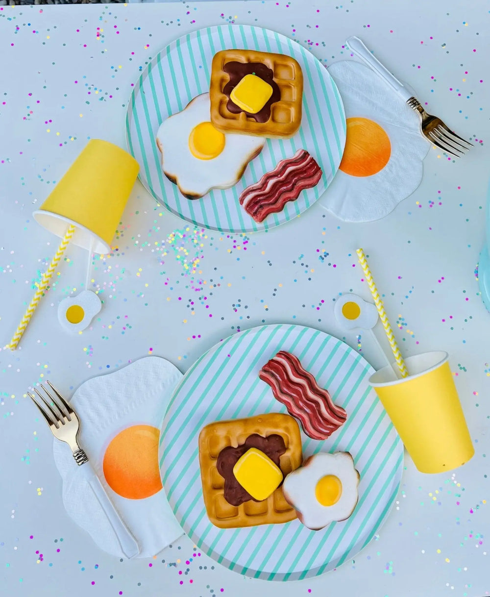 Mint Striped Plates - The Disco Edit