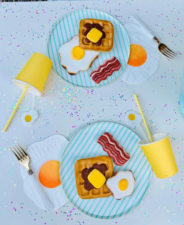 Mint Striped Plates - The Disco Edit