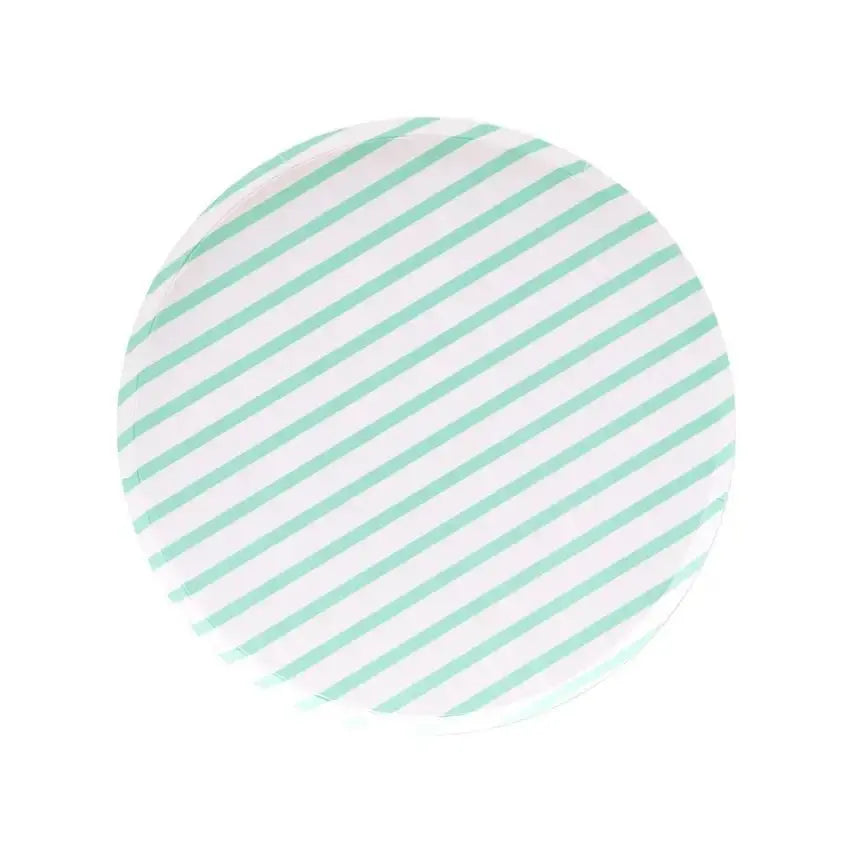Mint Striped Plates - The Disco Edit