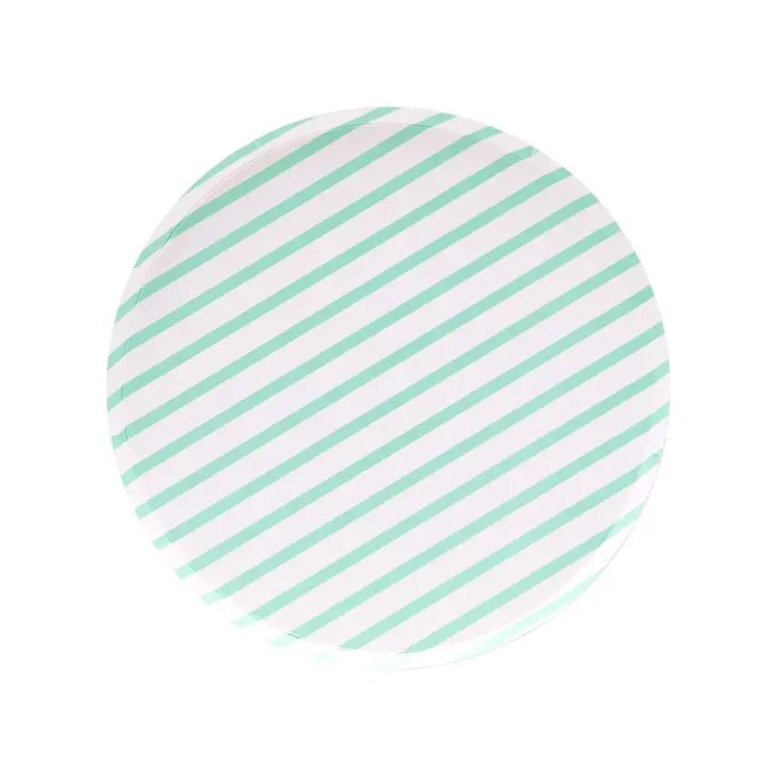 Mint Striped Plates - The Disco Edit