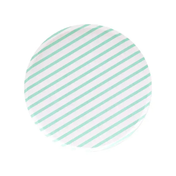 Mint Striped Plates - The Disco Edit