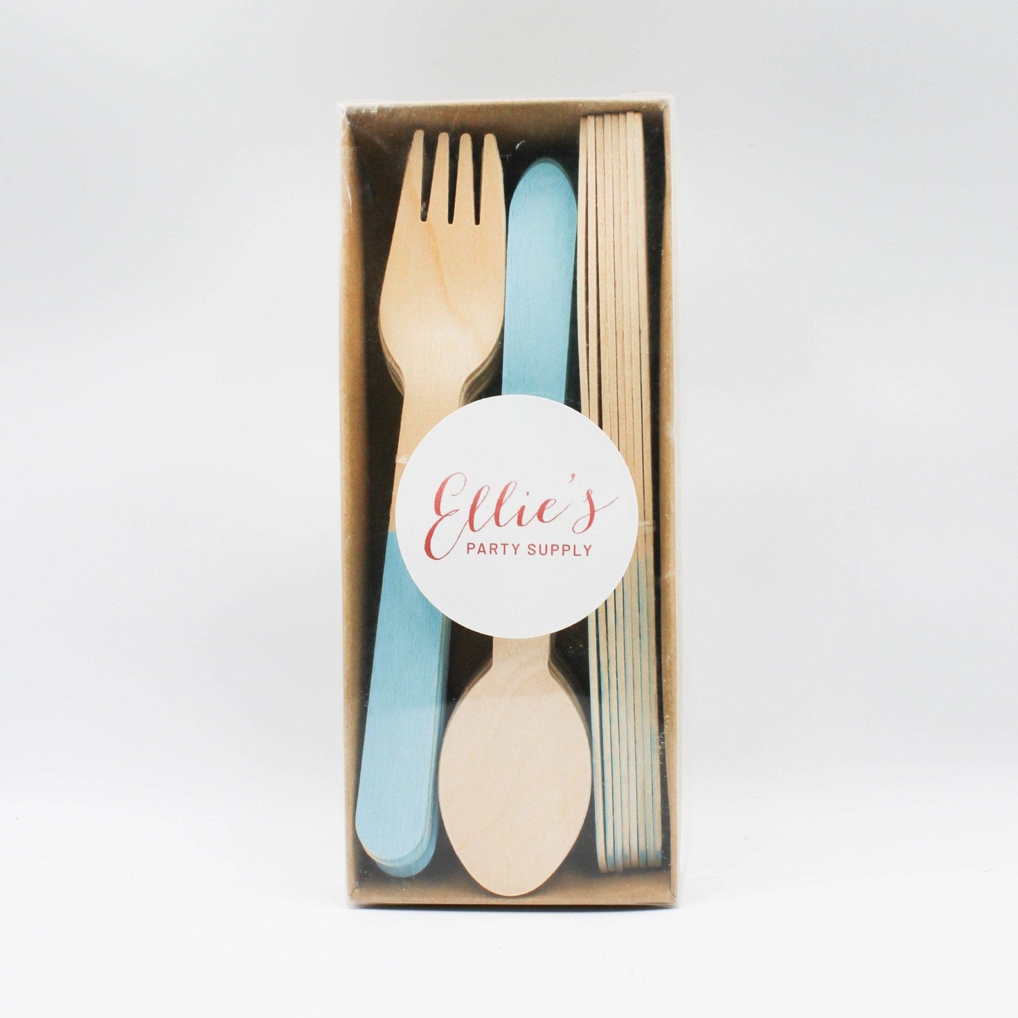 Pastel Blue Wooden Utensils - The Disco Edit