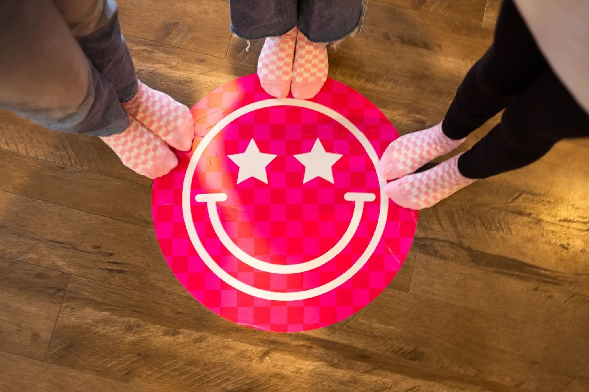 Pink Checkered Socks - The Disco Edit