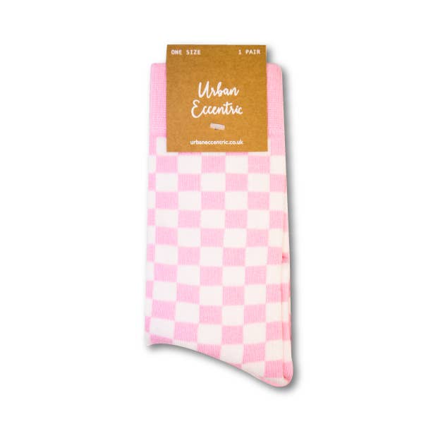 Pink Checkered Socks - The Disco Edit