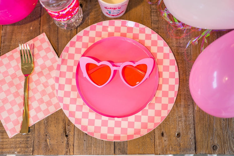 Pink Heart Eyes Party Glasses - The Disco Edit