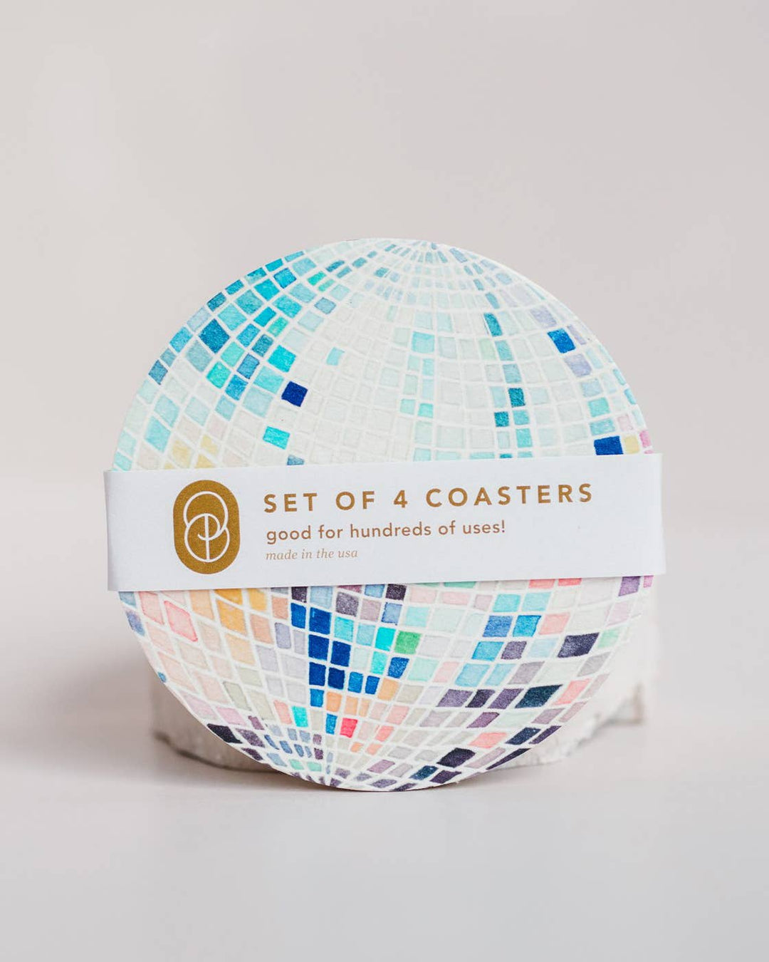 Rainbow Disco Ball Reusable Chipboard Coasters - The Disco Edit