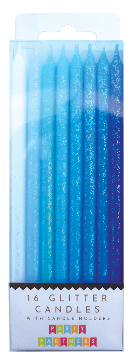 Tall Blue Gradient 16 Candle Set - The Disco Edit