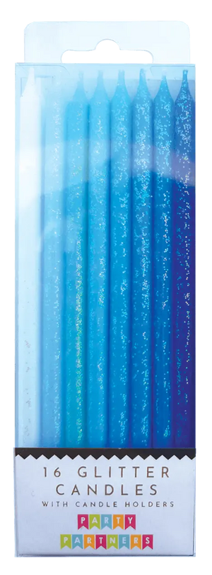 Tall Blue Gradient 16 Candle Set - The Disco Edit