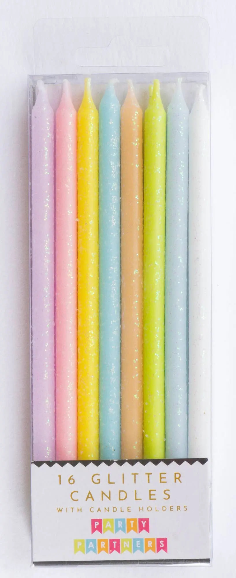 Tall Pastel Rainbow Gradient 16 Candle Set - The Disco Edit